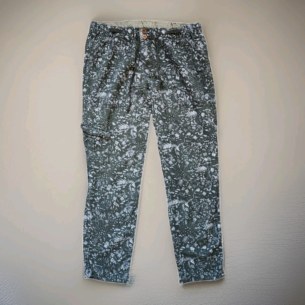 Hei Hei Anthropologie Floral Ankle Pants Womens‎ Size 4 Green Lightweight Casual